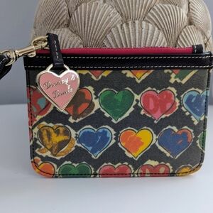 Dooney & Bourke Multicolor Heart Print Wristlet